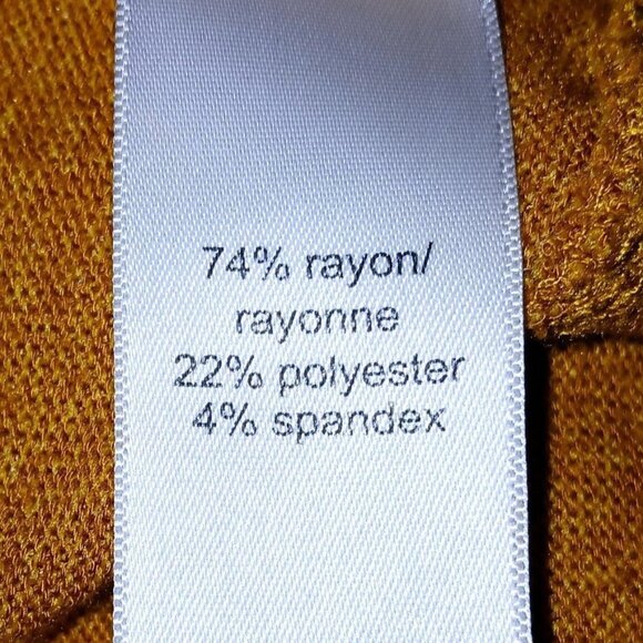 Maurices Knit Blouse Geometric Back V Neck Mustard Yellow Long Sleeve Medium - Picture 5 of 7